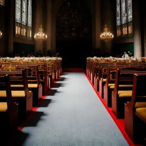 Classroom Interior with Elegant Hall Chairs