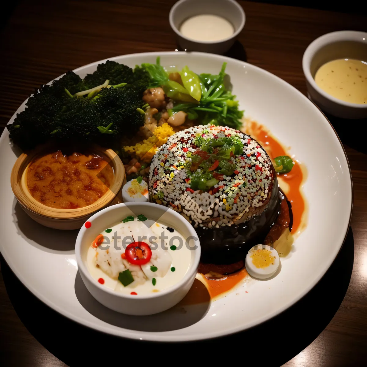 Picture of Fresh and delicious grilled beef steak with vegetables