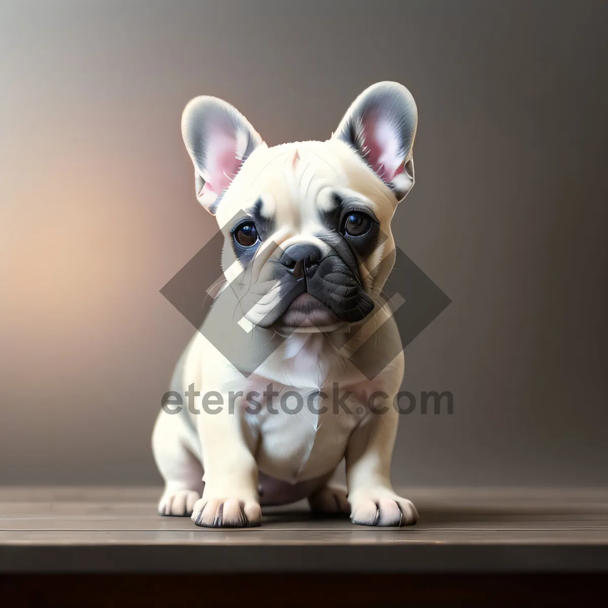 Picture of Irresistible Bulldog Puppy with Expressive Wrinkles