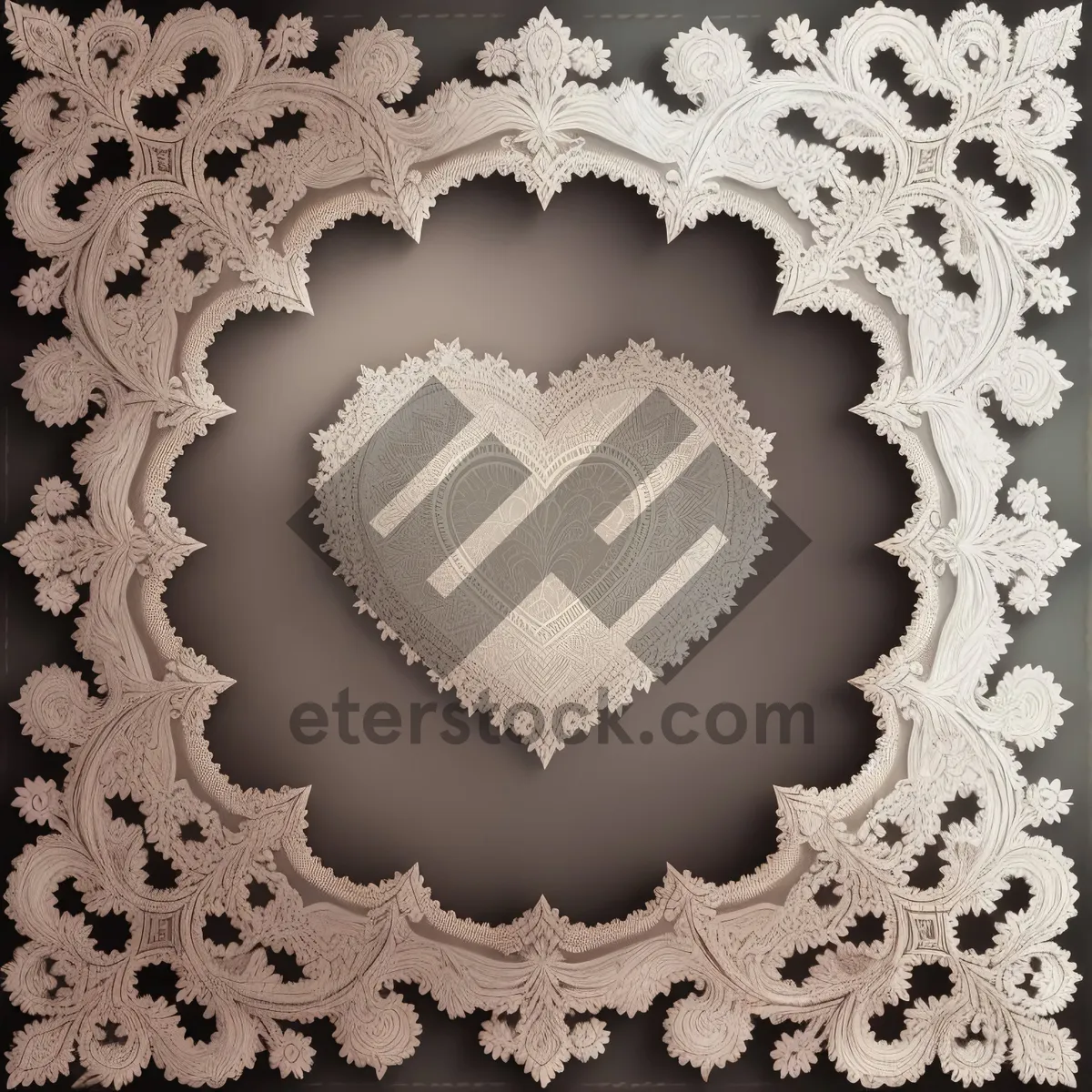 Picture of Vintage Lace Floral Design: Ornate Retro Wallpaper Element