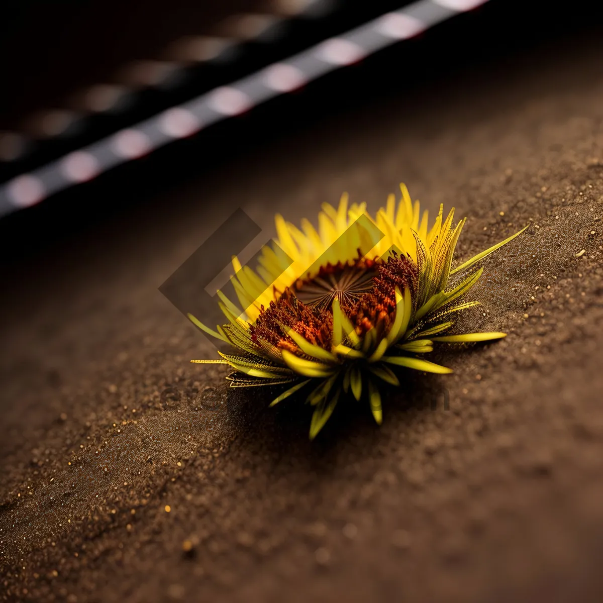 Picture of Bright Yellow Sunflower Blossom in Sunny Garden Field