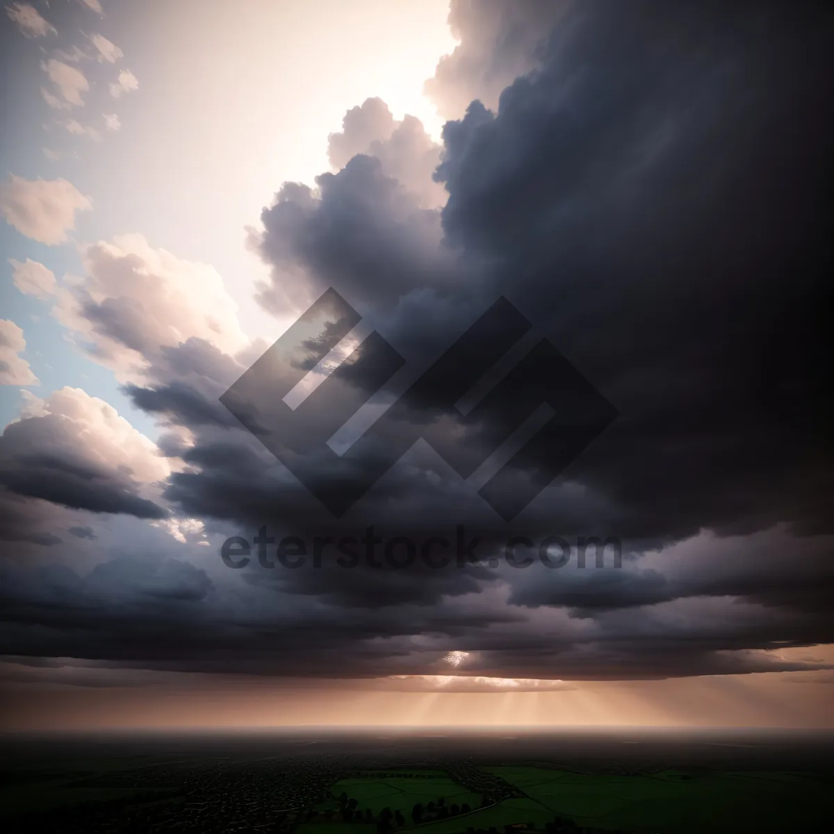 Picture of Vibrant Sunset Over Rural Meadow