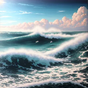 Serenity by the Shore: Majestic Ocean Waves Crashing