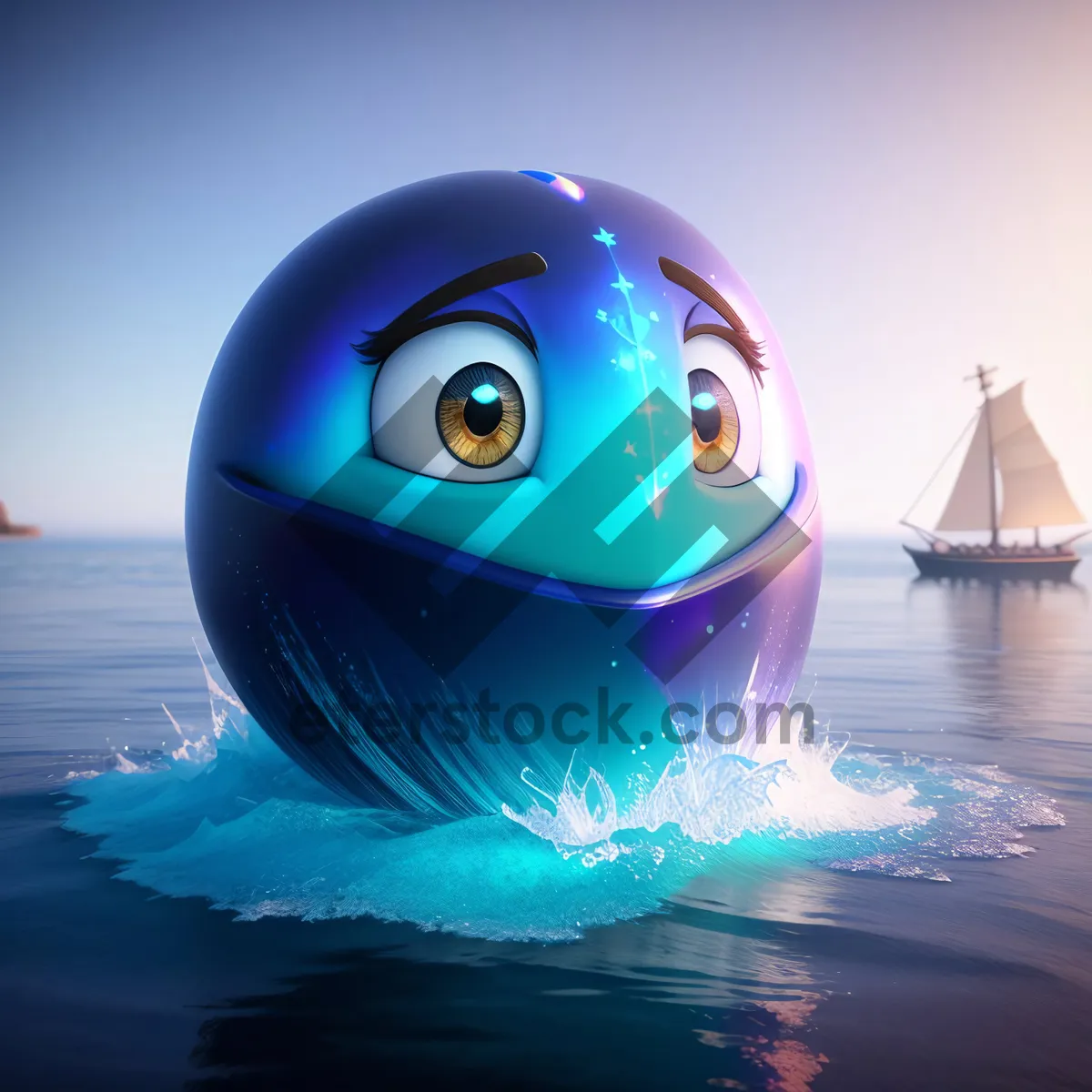 Picture of Sea-themed Cartoon Button Icon Design