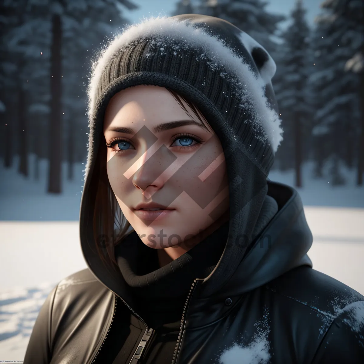 Picture of Happy Smiling Model in Winter Fashion