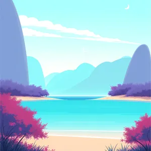 Vibrant Summer Sunset over Ocean