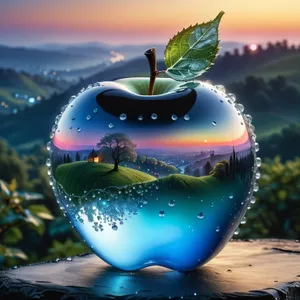 Glass sphere container holding healthy globe