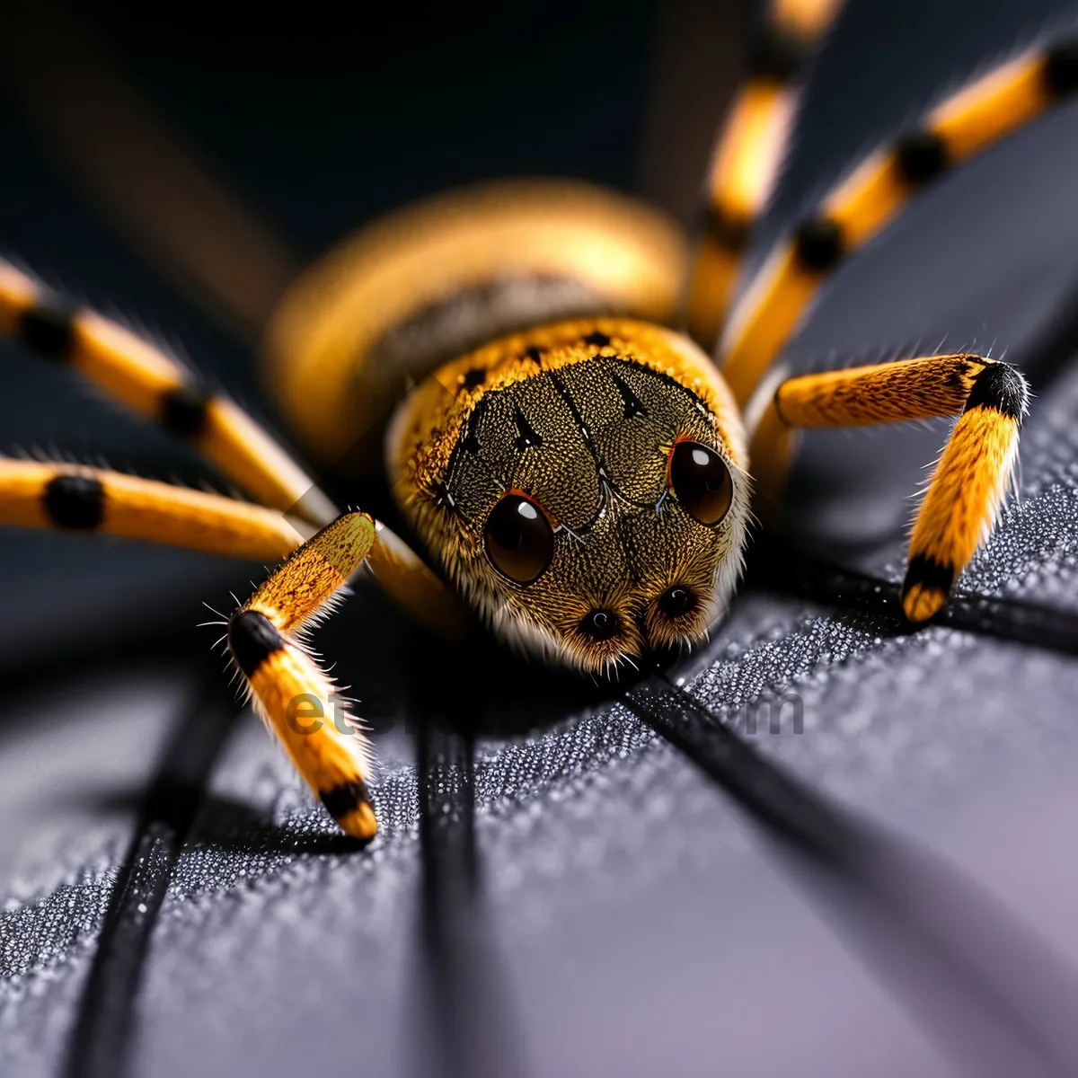 Picture of Black and Gold Garden Spider - Captivating Arachnid Close-Up