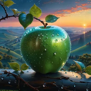 Fresh Granny Smith apple, nutritious and delicious fruit