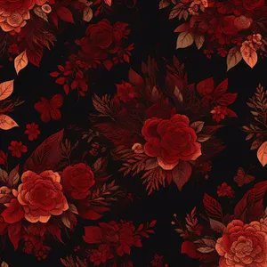 Vintage floral pattern silhouette design for wallpaper