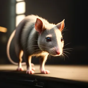 Cute Gray Rodent with Whiskers: Furry Pet Rat