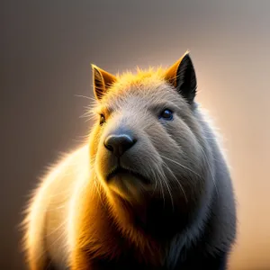 Adorable Domestic Rodent with Fluffy Fur