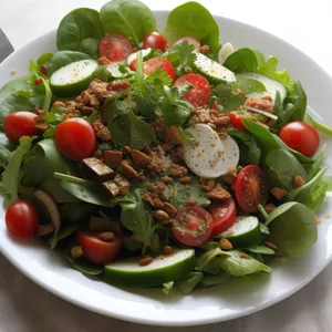 Delicious Vegetable Salad with Fresh Snow Peas and Tomatoes