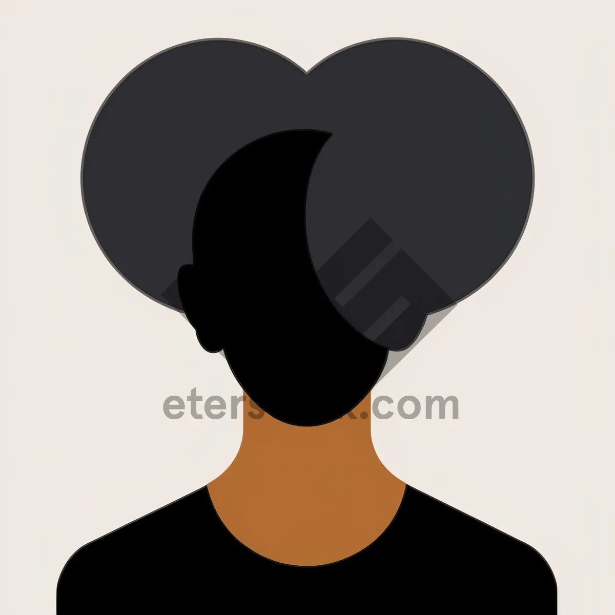 Picture of Cartoon Shoulder Art: Stylish Silhouette Haircut with Clip Art