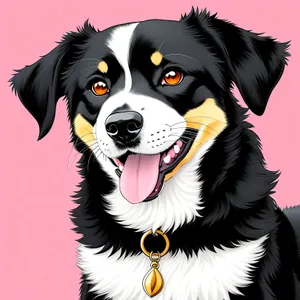 Joyful Canine Studio Portrait: Pretty Puppy with a Happy Smile