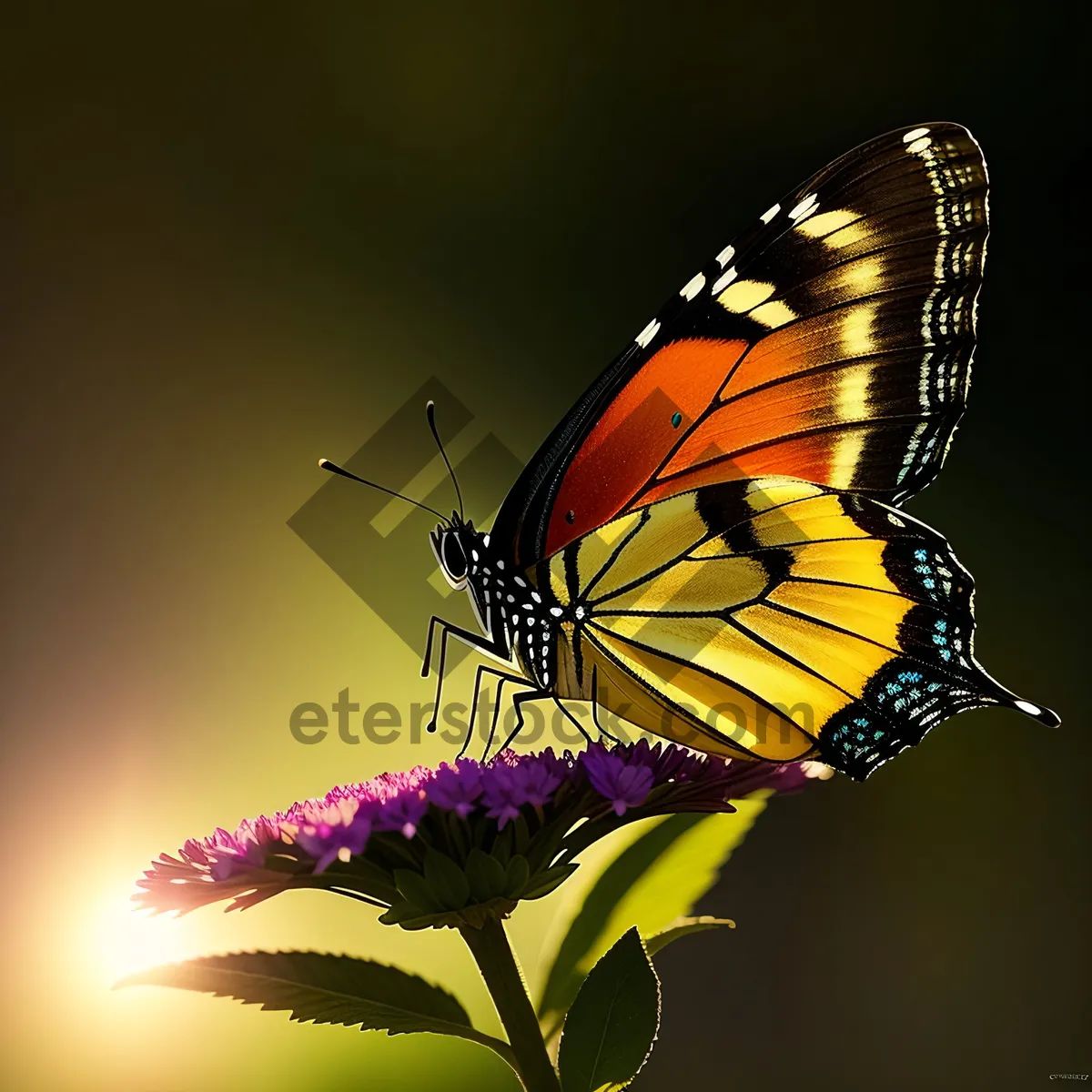 Picture of Monarch Butterfly in Vibrant Garden Oasis