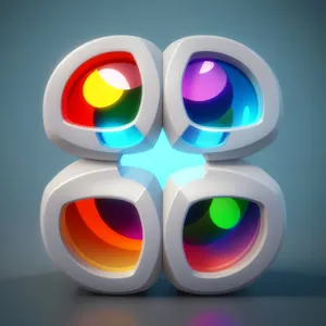 Glossy Icon Set: Vibrant Circle Buttons