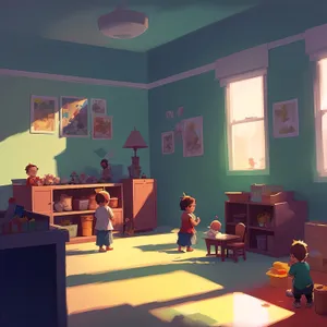 Modern Classroom Interior with Stylish Furniture