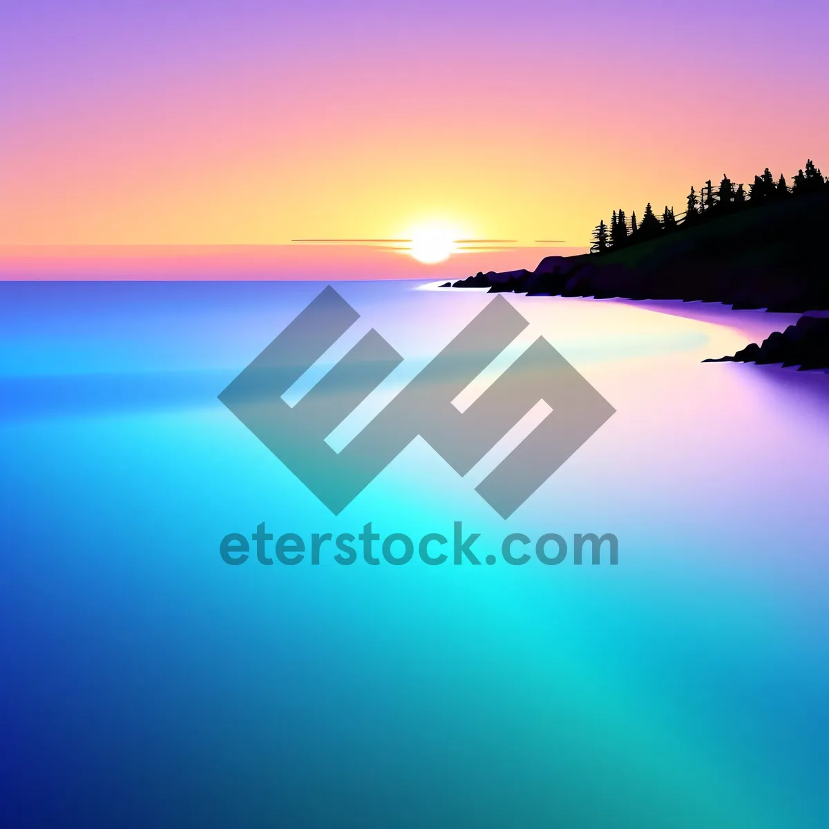 Picture of Tranquil Summer Seascape with Majestic Clouds