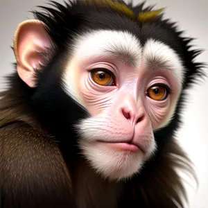 Cute Spider Monkey Portrait in Wild Primate Habitat