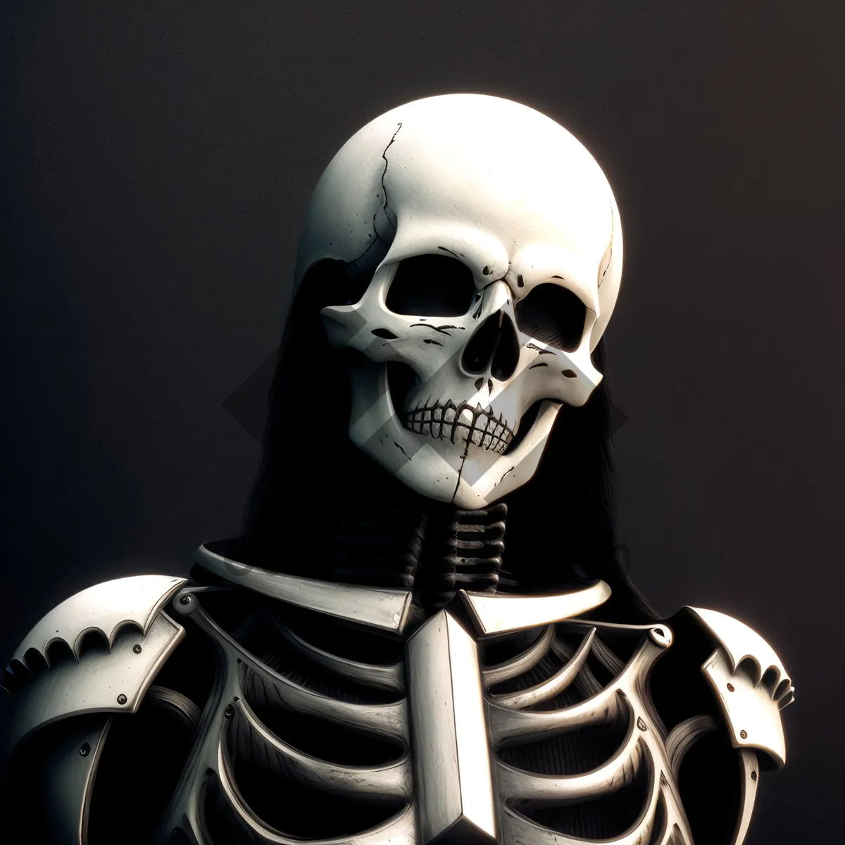 Picture of Macabre Man: Bone-Chilling Sculpture of a Spooky Skull