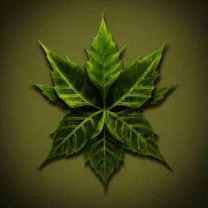 Maple Leaf Art: Vibrant Woody Plant with Artistic Shape