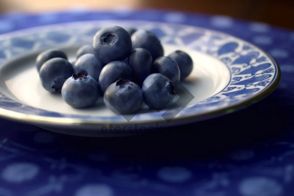 Picture of Fresh and Juicy Blueberries Closeup