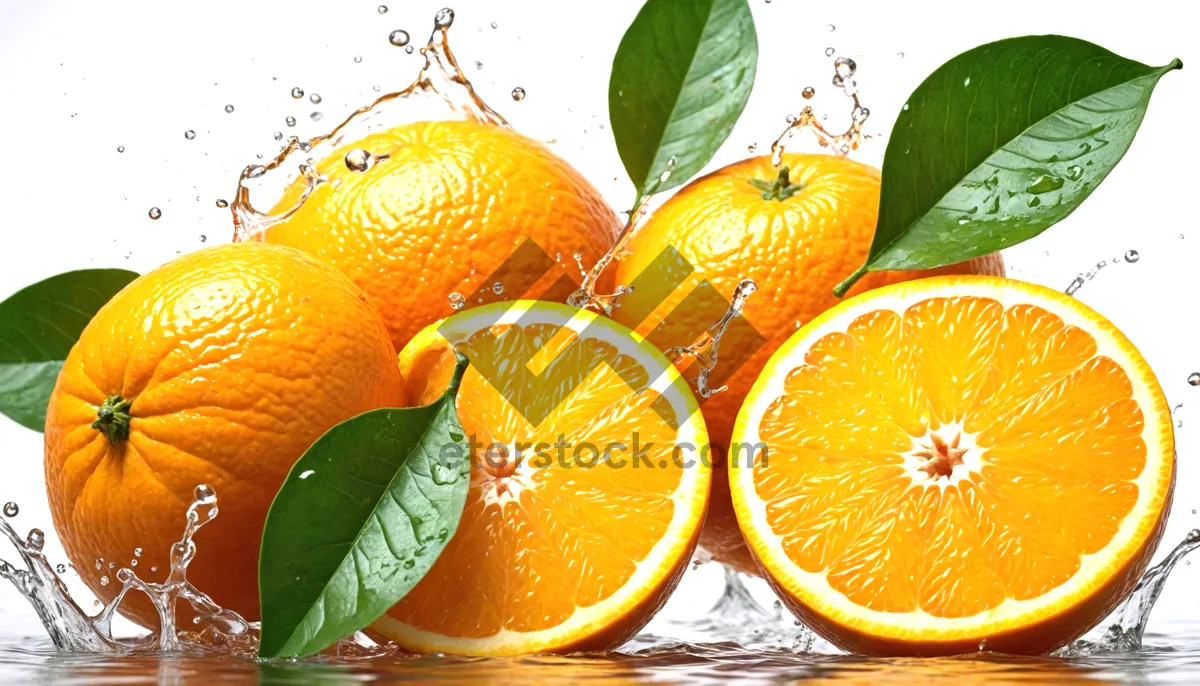 Picture of Fresh Organic Citrus Fruit Slices on Plate