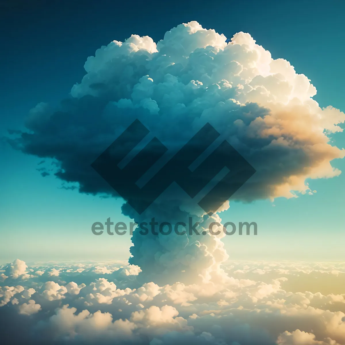 Picture of Explosive Skies: Nuclear Weapon Amidst Clouds