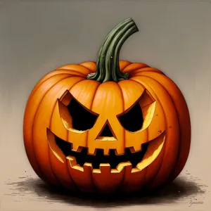 Festive Halloween Jack-O'-Lantern Smiling in the Dark