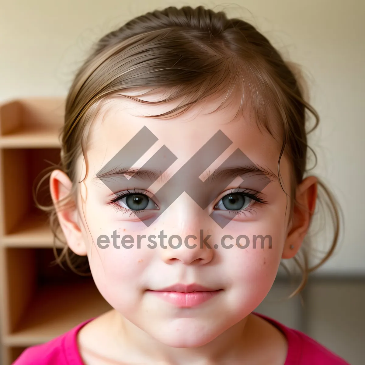 Picture of Adorable child with bright, happy eyes and toothbrush