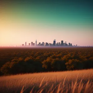 Golden Horizon in Rural Summer Landscape