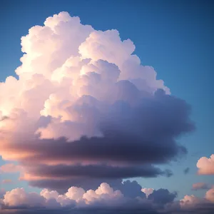 Vibrant Summer Sky with Fluffy Clouds