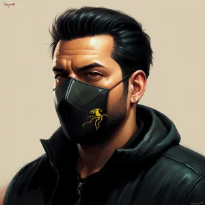 Stylish Masked Man Fashion Portrait - Captivating Eyes