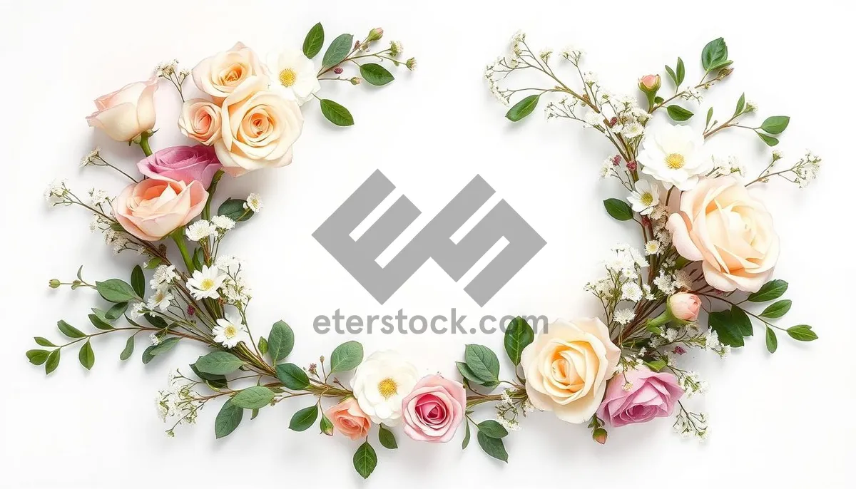 Picture of Floral Retro Design Element with Holly Flowers