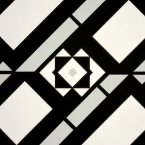 Geometric Mosaic Grid Art: Black Graphic Checkered Pattern