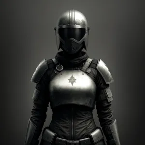 Warrior's Protective Armor - Male Figure with Helmet