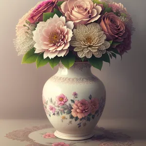 Floral Porcelain Vase: Elegant ceramic ware for displaying flowers.