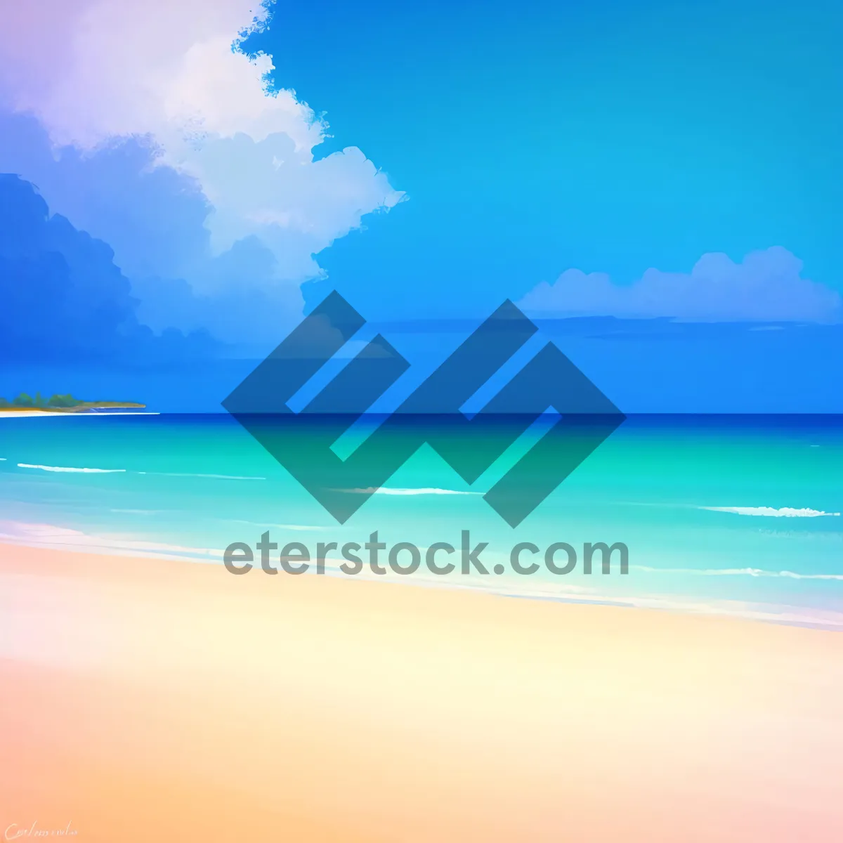 Picture of Serene seascape under clear blue skies