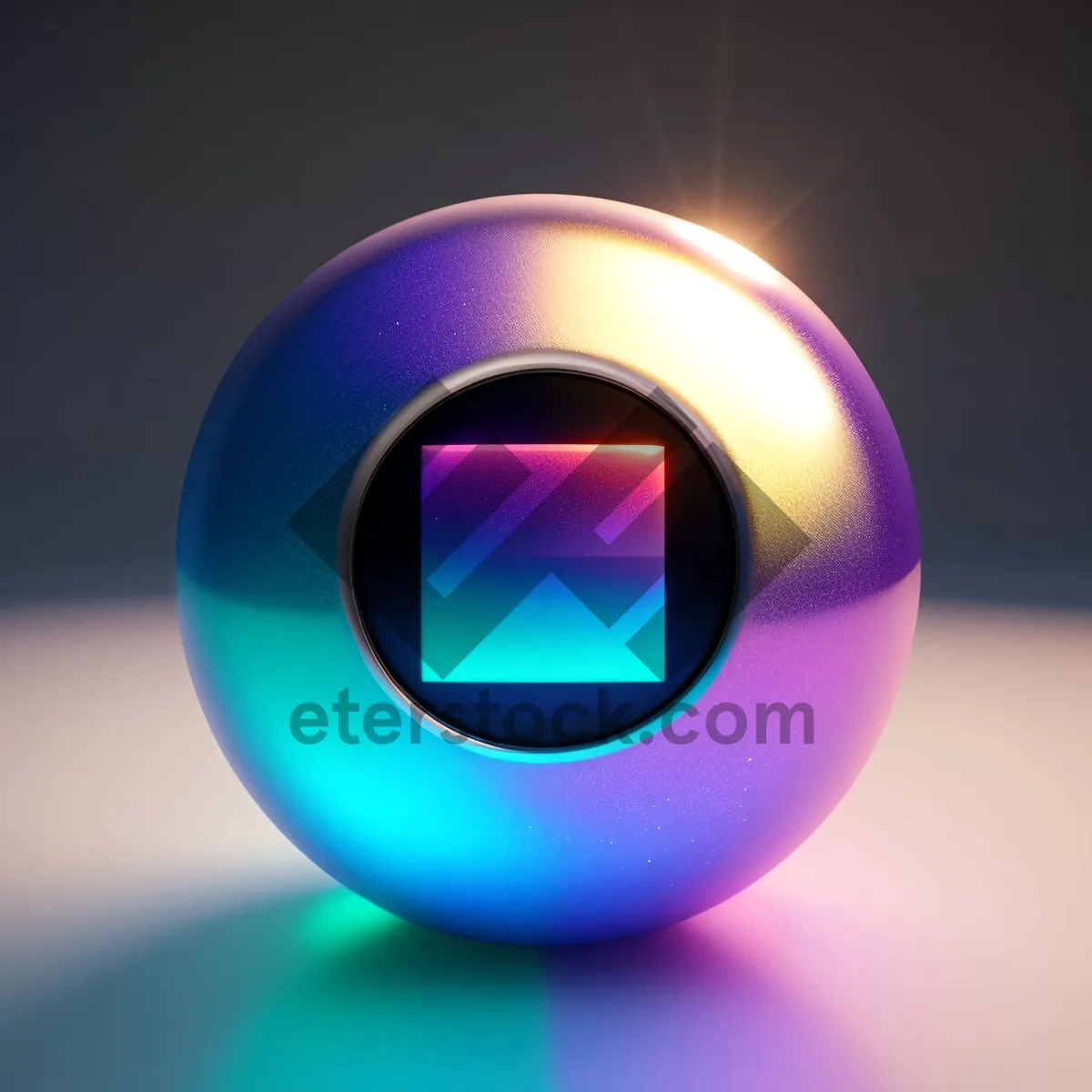 Picture of Shiny Glass Web Buttons Set: Reflective Circle Icons.