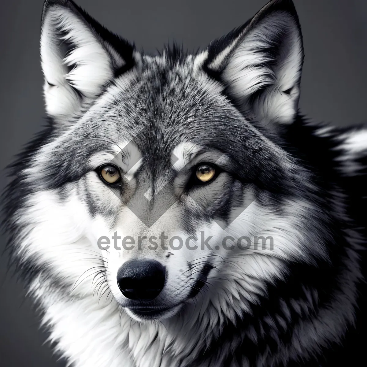 Picture of Majestic Timber Wolf Merging with Domestic Pet
