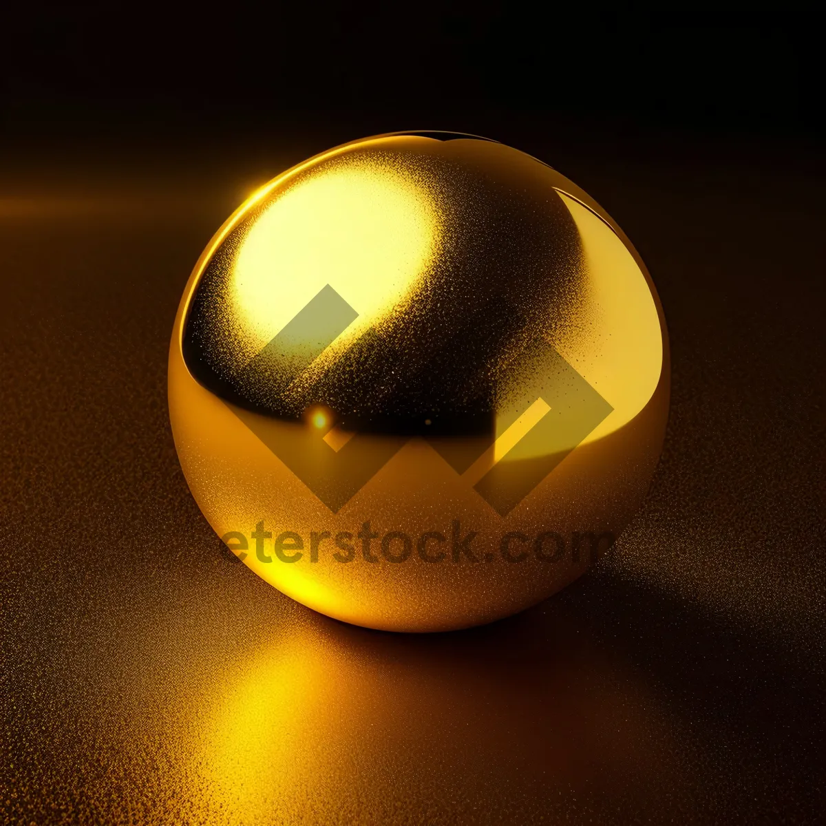 Picture of Illuminating Yellow Light Bulb in Black Ball