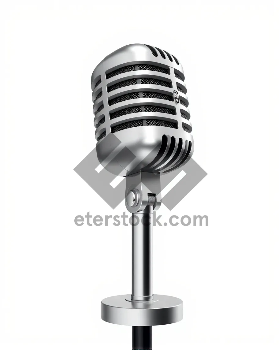 Picture of Vintage microphone on music stage for live performance.