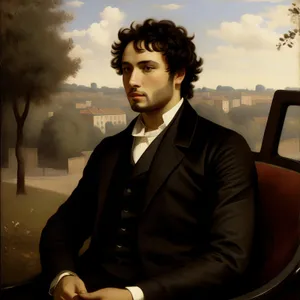 Successful male executive in corporate office attire pose.