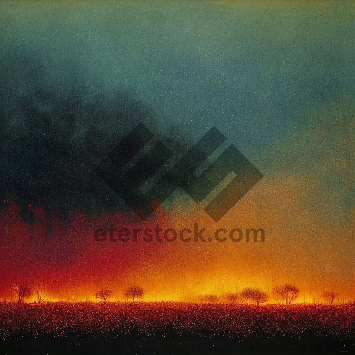 Picture of Vibrant Summer Sky and Mountain Landscape