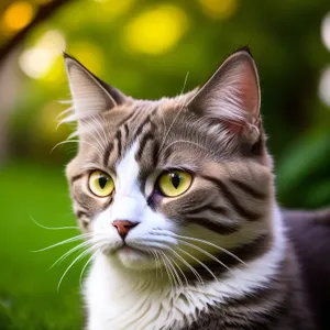 Cute Domestic Kitty with Curious Eyes