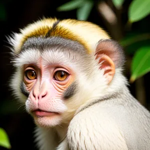 Playful Macaque Monkey in the Wild