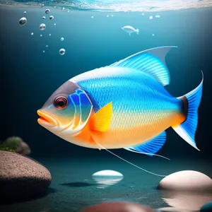 Colorful Tropical Fish Swimming in Aquarium