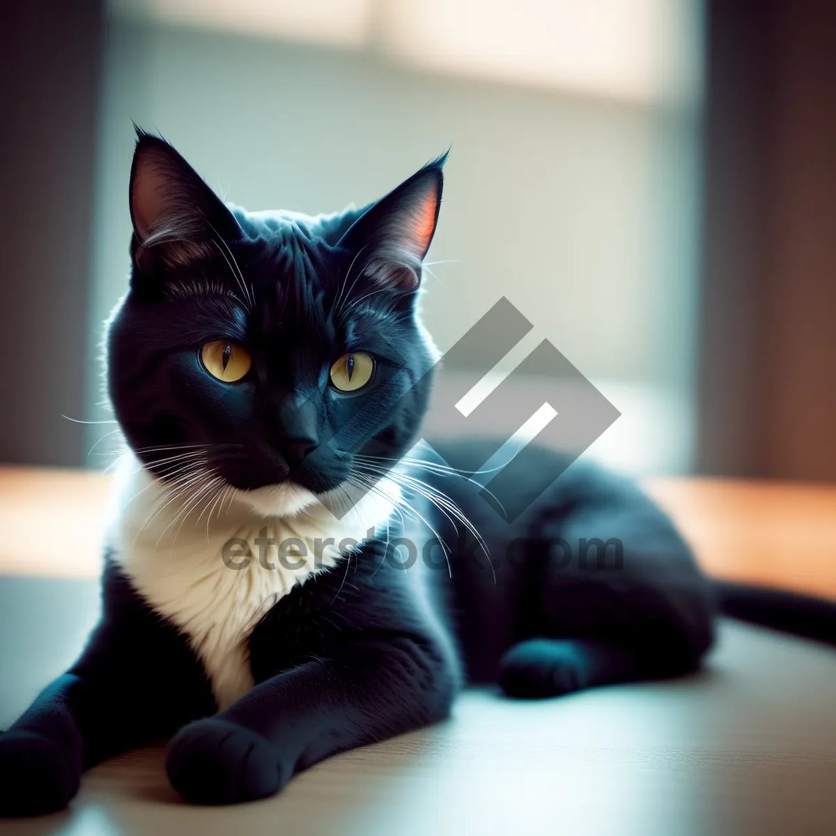 Picture of Adorable Gray Kitty Staring Curiously at Notebook