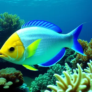 Colorful Marine Fish in a Tropical Coral Reef